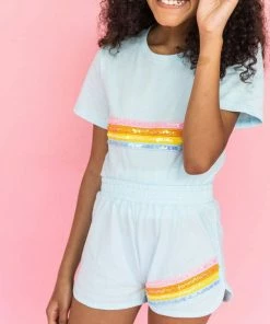 Lola + The Boys Sequin Stripe Set