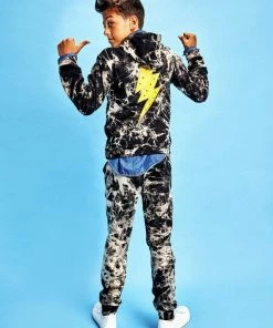 Lola + The Boys Thunder Bolt Tie Dye Jogger Set