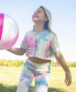 Lola + The Boys Girls Tie Dye Cropped Set