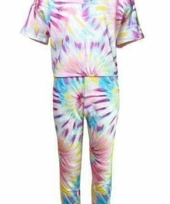 Lola + The Boys Girls Tie Dye Cropped Set