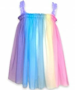 Lola + The Boys Sherbet Rainbow Tulle Dress New Arrivals