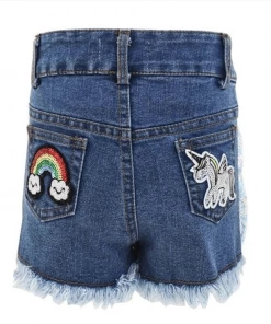 Lola + The Boys Sequin Denim Patch Shorts Girls