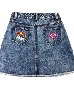 Lola + The Boys Girls All About The Patch Denim Skirt