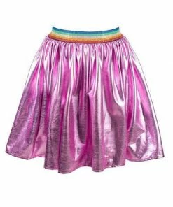 Promo ๐ Lola + The Boys Magenta Rainbow Foil ๐ Skirt ๐ง Girls โญ 9 Lola + The Boys Magenta Rainbow Foil Skirt Girls