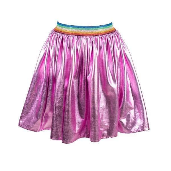 Promo ๐ Lola + The Boys Magenta Rainbow Foil ๐ Skirt ๐ง Girls โญ 5 Lola + The Boys Magenta Rainbow Foil Skirt Girls