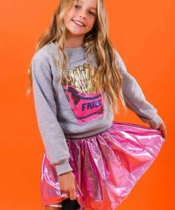 Promo ๐ Lola + The Boys Magenta Rainbow Foil ๐ Skirt ๐ง Girls โญ 10 Lola + The Boys Magenta Rainbow Foil Skirt Girls