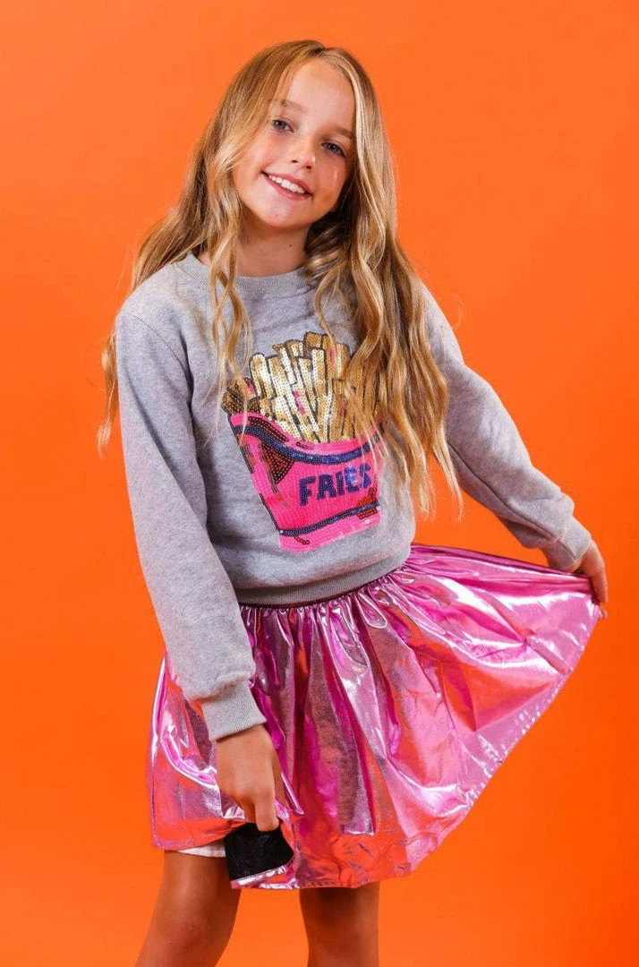 Promo ๐ Lola + The Boys Magenta Rainbow Foil ๐ Skirt ๐ง Girls โญ 6 Lola + The Boys Magenta Rainbow Foil Skirt Girls