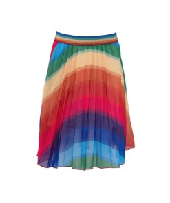 Lola + The Boys Rainbow Twirl Midi Skirt
