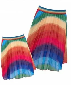 Lola + The Boys Rainbow Twirl Midi Skirt