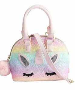 Lola + The Boys Rainbow Glitter Unicorn Pom Crossbody