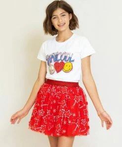 Lola + The Boys Sparkling Star Red Tutu Girls