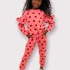 Lola + The Boys Strawberry Ruffle Joggers Set New Arrivals