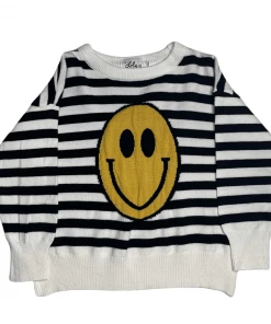 Lola + The Boys Striped Emoji Sweater