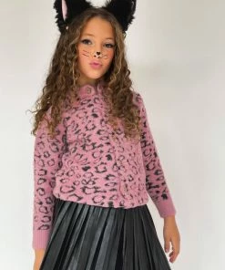 Lola + The Boys Girls Cheetah Girl Sweater