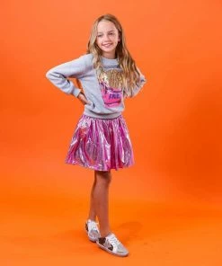 New 🛒 Lola + The Boys 👧 Girls French Fries Grey Sweatshirt ❤️ 14 Lola + The Boys Girls French Fries Grey Sweatshirt