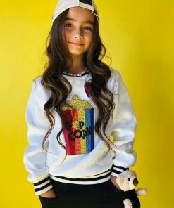 Lola + The Boys Girls I Love Popcorn Sweatshirt