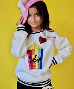 Lola + The Boys Girls I Love Popcorn Sweatshirt