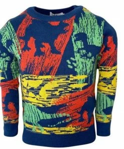 Lola + The Boys New Arrivals Multi Dino Sweater