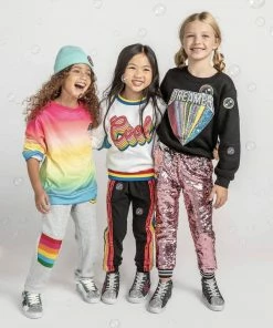 Lola + The Boys Rainbow Ombre Sweatshirt Girls