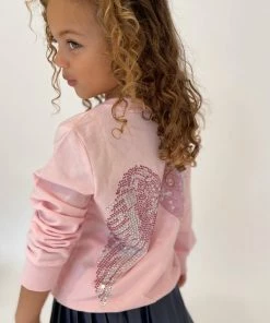 Lola + The Boys Girls Sweet Angel Wing Sweatshirt