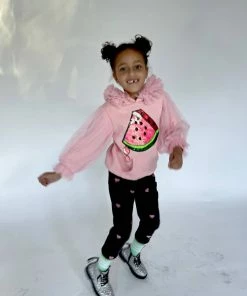 Lola & The Boys Watermelon Tulle Sequin Hoodie New Arrivals