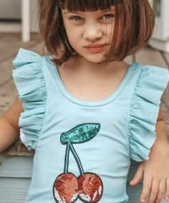 Lola + The Boys Cherry Sequin Swim Suit Girls