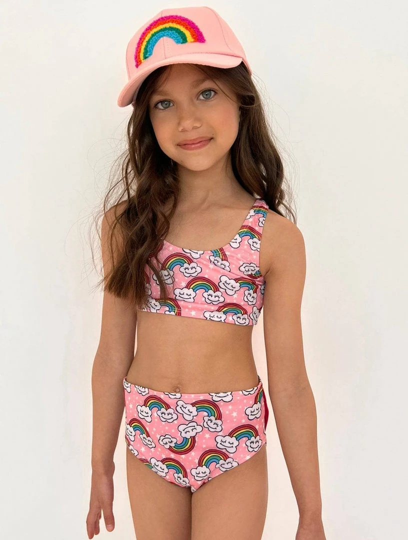 Best Sale ๐ฅฐ Lola + The Boys ๐ง Girls Double Rainbow 2 Piece ๐ฉฑ Swimsuit ๐ 3 Lola + The Boys Girls Double Rainbow 2 Piece Swimsuit