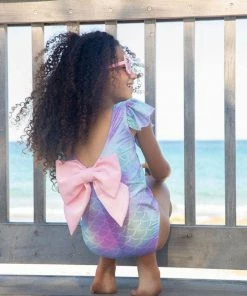 Lola + The Boys Girls Mermaid Bow Swimsuit