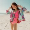 Lola + The Boys Girls Neon Unicorn Swimsuit