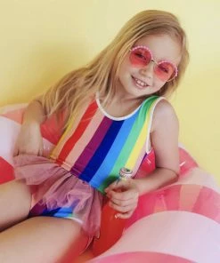 Lola & The Boys Rainbow Tutu Swimsuit