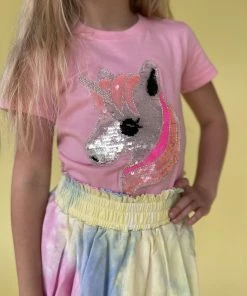 Lola + The Boys Girls Fancy Unicorn Sequin Tee