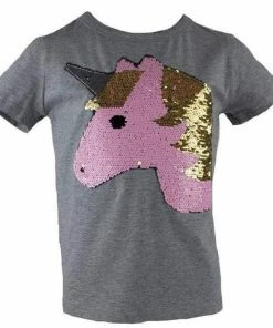 Lola & The Boys Golden Unicorn Flip T-Shirt Girls