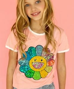 Lola + The Boys Happy Daisy Ringer Tee Shirt Girls