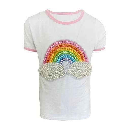 Buy 🔔 Lola + The Boys Rainbow Pearl Patch T 👕 Shirt 😍 4 Lola + The Boys Rainbow Pearl Patch T Shirt