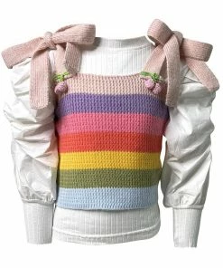 Lola + The Boys Rainbow Knit Layered Top New Arrivals
