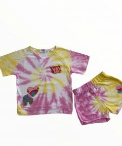 Lola + The Boys YAY Patch Tie Dye Short Set New Arrivals